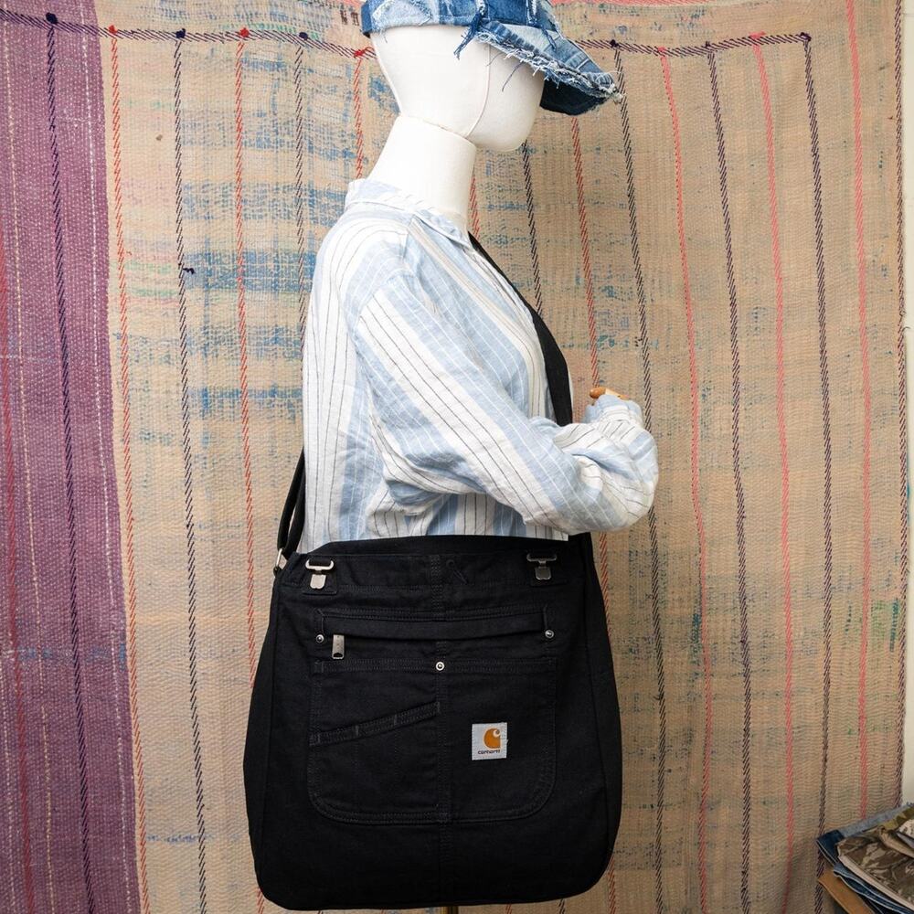 Custom Upcycled carhartt tote bag / crossbody bag - Picture 2 of 8